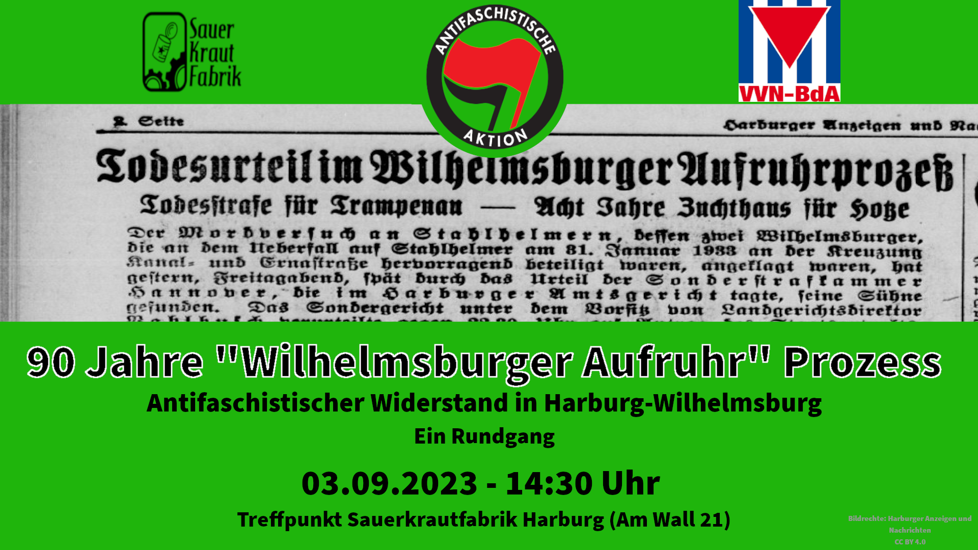 90 Jahre „Wilhelmsburger Aufruhr“ Prozess – ein Rundgang