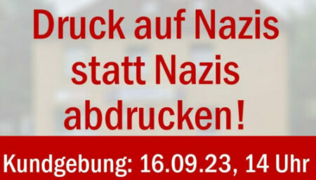 Kundgebung gegen Nazipropaganda in der Zeitung „Der Neuer Ruf Harburg“