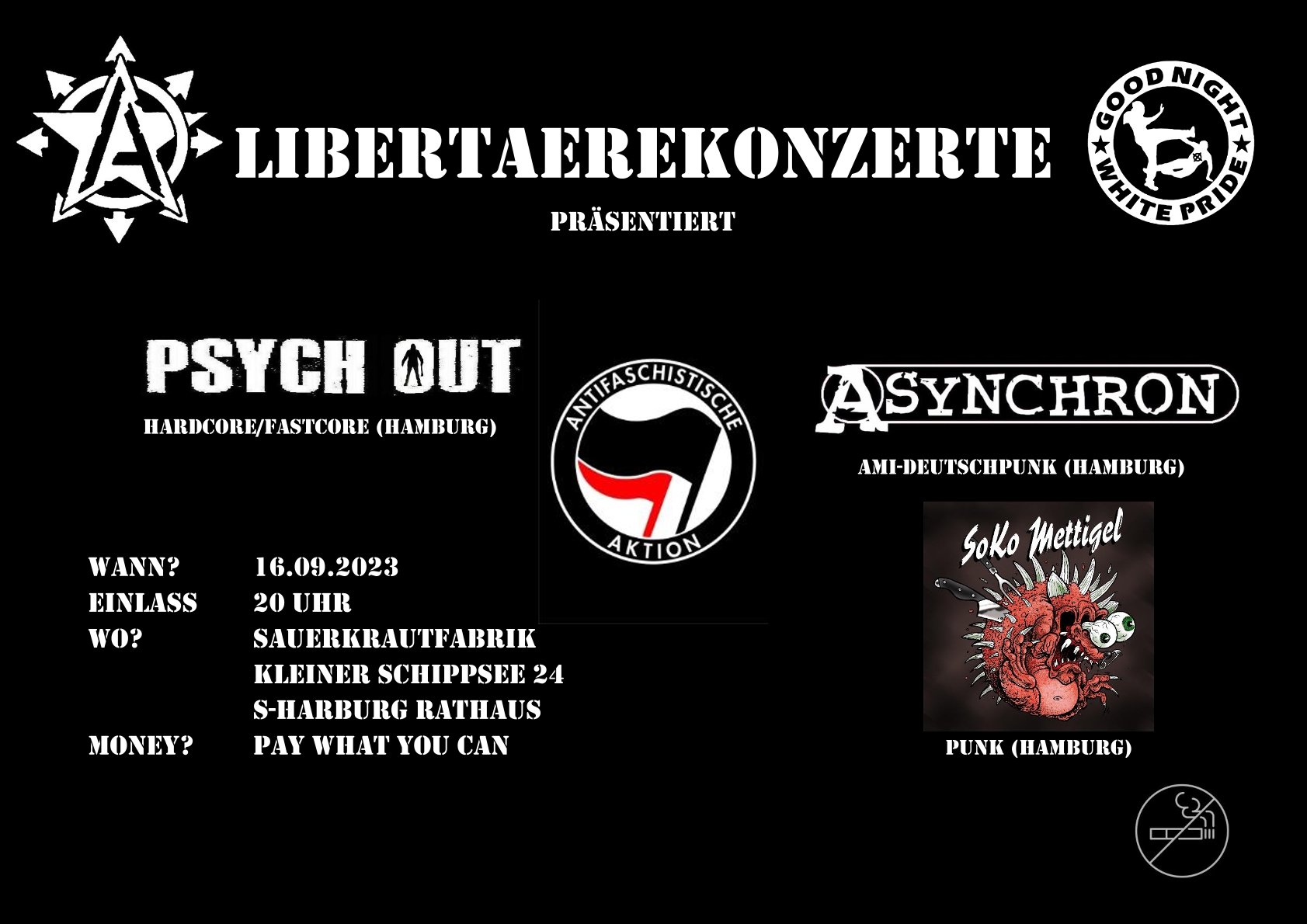 Konzert: Psych Out , Asynchron und Soko Mettigel @ Sauerkrautfabrik